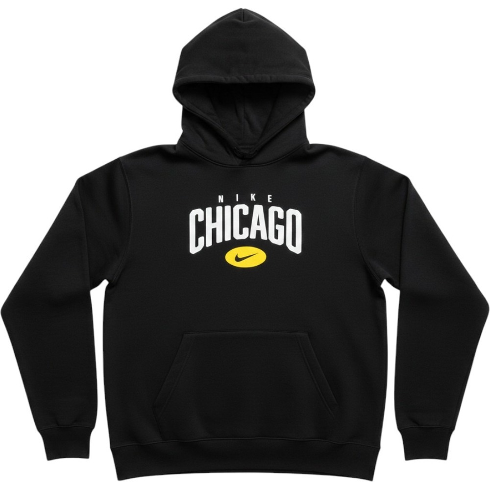 Nike Chicago Hoodie Mens M Black Pullover Sweatshirt Graphic Fleece Utility